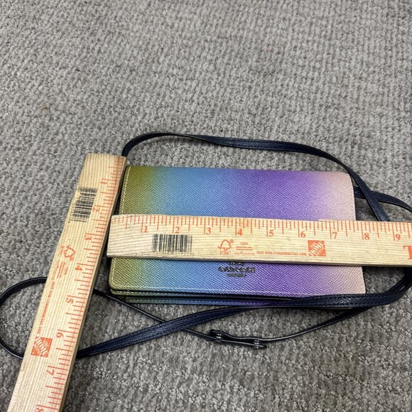 Coach Fold Over Hayden Crossbody Clutch Multicolored Ombré Small - Picture 5 of 8
